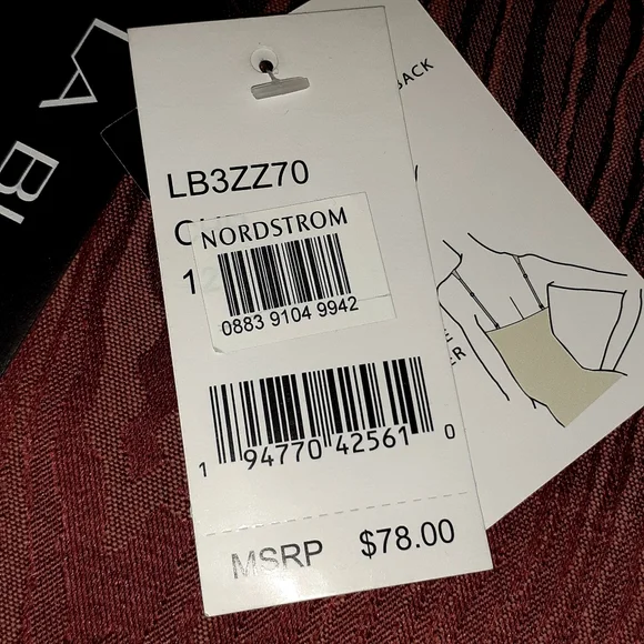 NORDSTROM BIKINI TOP REDISH CROSS BACK OR SHOULDERS WIRED SOLID NWT